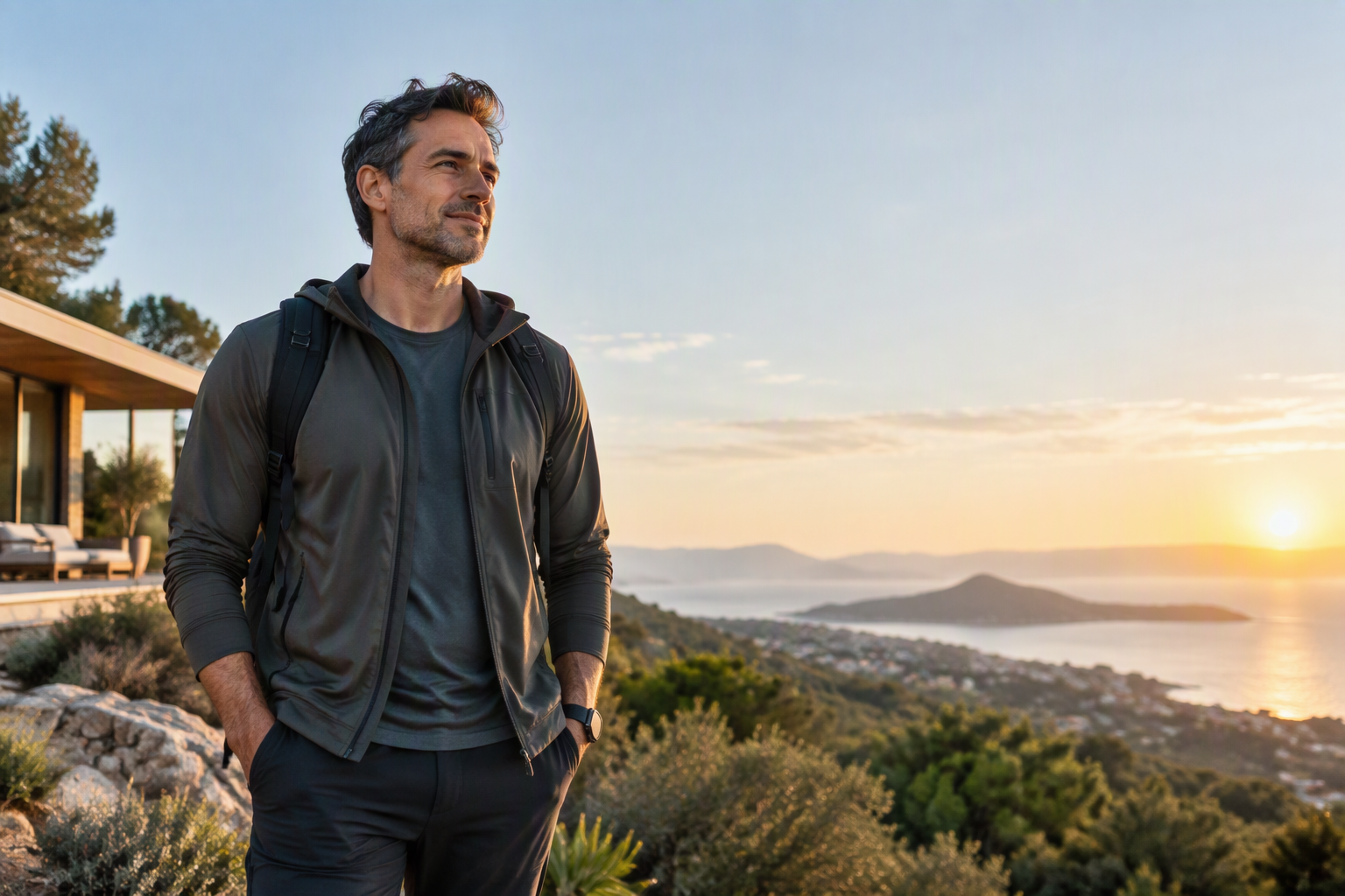 Man maintaining a healthy lifestyle through exercise and daily habits